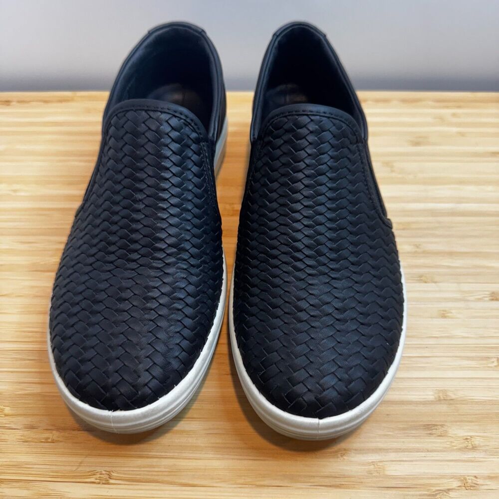 ECCO Soft 7 Woven Slip-On Sneakers Black Leather EU 39 US 8-8.5 Comfort - Picture 2 of 16